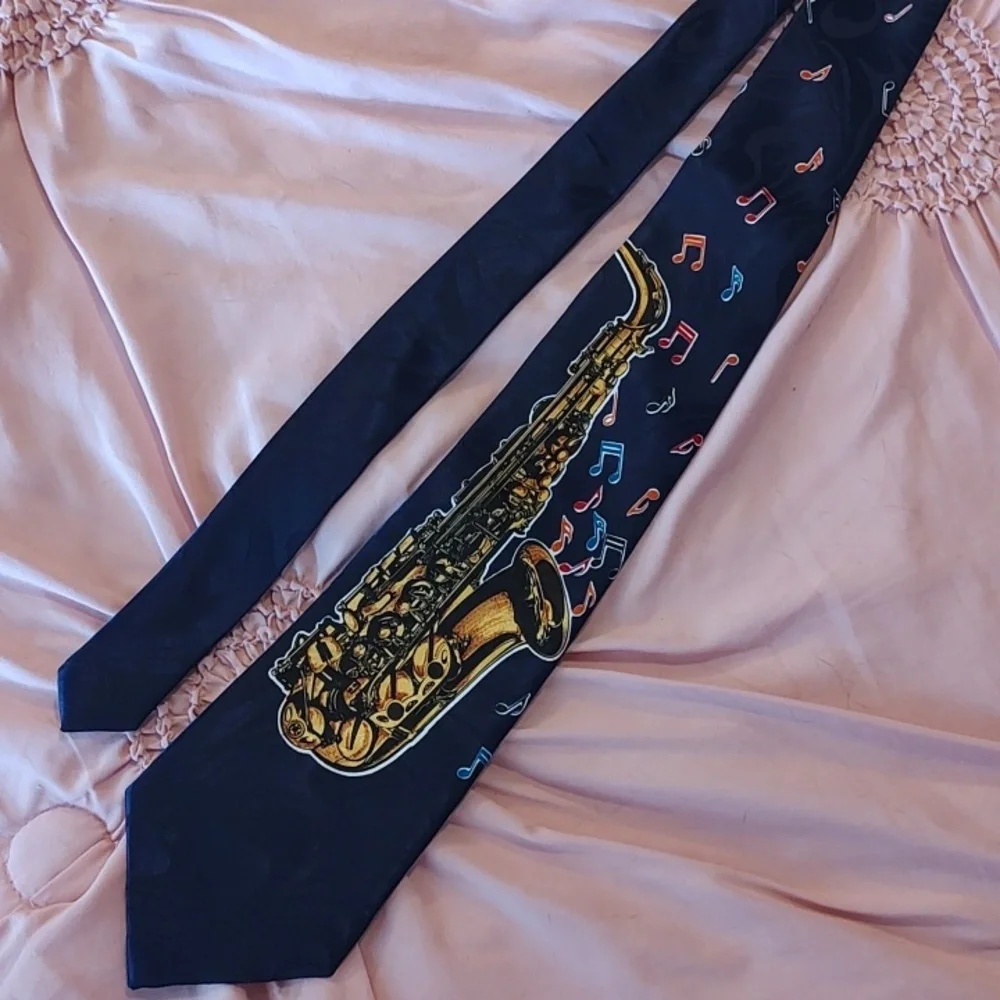Saxophone Print Tie By Steven Harris 3.5